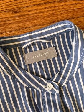 Everlane Navy and White Striped Shirt